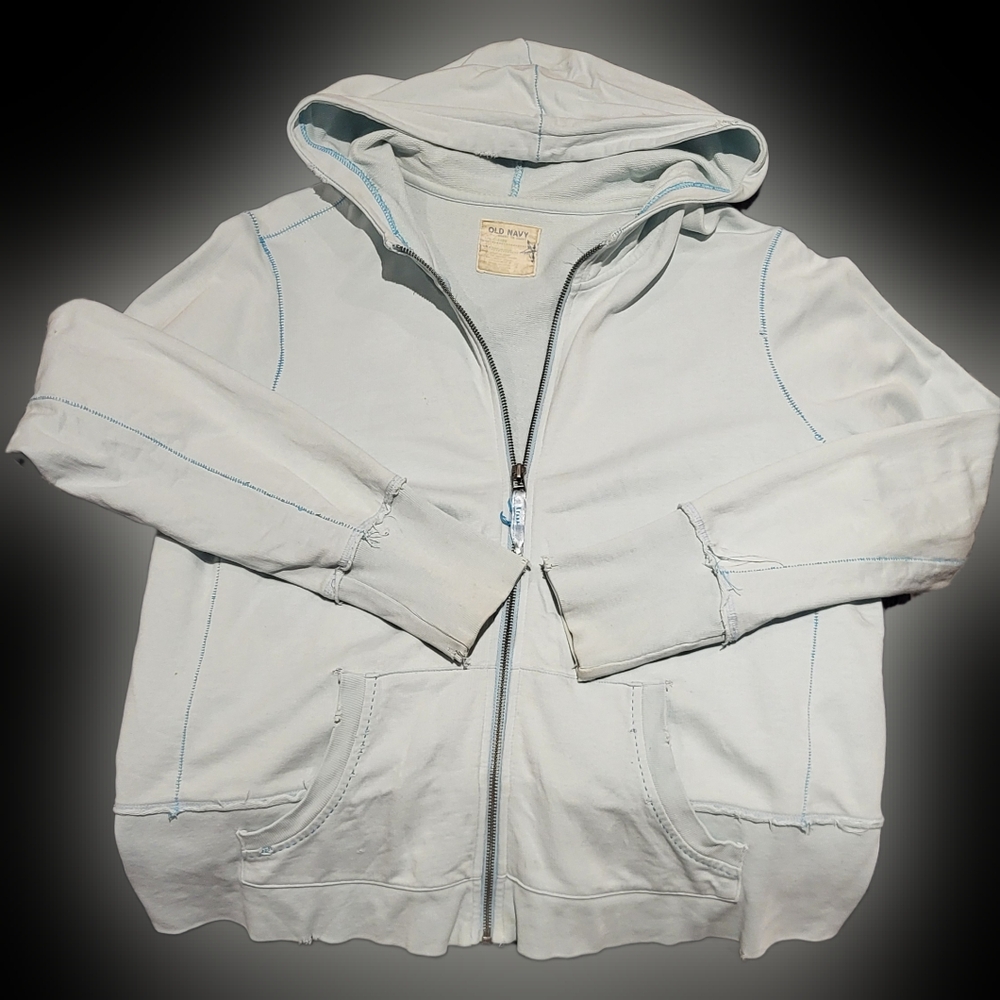 Old Navy Distressed Zip Front Hoodie Womens XL